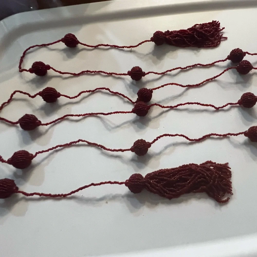 9ft red beaded garland